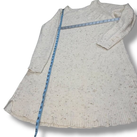 Madewell Donegal Sweater Dress Womens Sz XL Ivory Wool Blend Curved Hem Knit - Picture 8 of 10